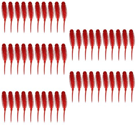 CPAOWEHF 50 x Angelköder, weiches Silikon, Seidenraupen, Angelköder, Wacky Rigs Forellenangeln, Köder-Set