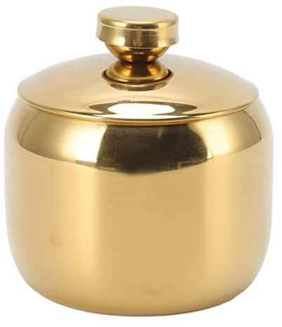 KIMISS Azucarero con Tapa y Cuchara, Recipiente de Condimento Dorado de Acero Inoxidable, Azucarero de Acero Inoxidable para Especias, Recipiente de Cocina de Oro Rosa, Recipiente para