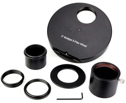 Eighosee Teleskop-Filterrad, Metallfilter, 5 Positionen, für Teleskopokular, für Astronomische Teleskope, 2