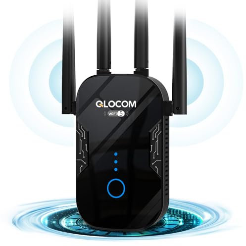 QLOCOM Ripetitore Segnale Casa Amplificatore WiFi 1200Mbps Dual Band 5GHz e 2.4GHz fghwiudvghj