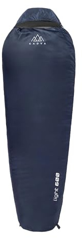 KADVA Saco de dormir de camping Light 800 R con dimensiones 220 x 80 cm gris saco de dormir con capucha y bolsillos interiores temperatura de confort 16 grados ideal para verano Tquenología RipStopL