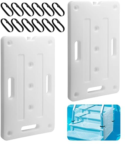 LFUTARI Lot de 2 échelles de Piscine de 60 cm x 35 cm, Poids de Marche de Piscine Robuste, conteneur de Poids d’escalier de Piscine Amovible pour Remplissage Facile d’Eau et de Sable en sous-Sol