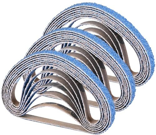 Shineboc Nastri Abrasivi 10 x 330 mm,30 Pezzi Nastro Abrasivo 40 Grane Carta Abrasiva per Levigatrice a Nastro per Lucidare Metallo, Legno