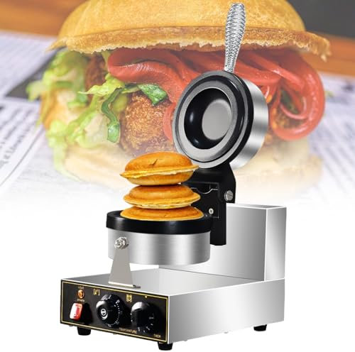 YMXEURSC Desktop UFO Ice Cream Burger Making Tool 1300 W, Sandwich Waffle Press Machine Non Stick,122-572°F Adjusted Temperature (220V)