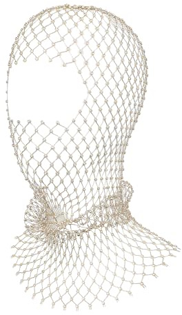 FakeFace Glitzernde Strass Mesh Maske Vollgesichtsmaske für Frauen – Netz Schleier Kristall Kopfbedeckung für Nachtclubs, Rave Partys und Halloween Accessoires