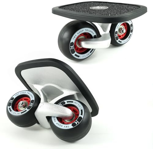 TKT Free Skating Arc-Shaped Wheel Split Skateboard - Professional Portable Roller Track Drift Skateboard - Aluminum one-Piece Reinforced Concrete Frame, with PU Wheels and High-End Bearings (Black)