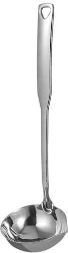 Luxshiny Cuchara Sopera De Acero Inoxidable Cucharón Para Salsa Con Vertedor Para Servir Salsa De Pizza Cuchara Para Cocinar y Comer Sopas