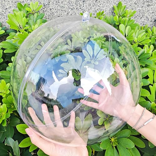 YOZIEMQ Hohlkugel aus Acryl, durchsichtig, befüllbar, Ornamente, DIY, transparente Kunststoffkugeln für Neujahrsgeschenk, Weihnachtsbaum, Heimdekoration, Hochzeit, Party (25 cm, 2 Stück)