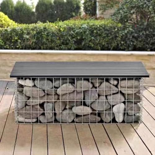 Cesto portafiori/muro di contenimento in gabbione, recinto per esterni in filo metallico per giardino e patio, acciaio zincato antiruggine, resistente alle intemperie, elevata capacità di carico(5x5cm