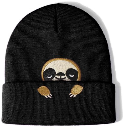 Aretas Faultier Mütze Beanie Hut Geschenk für Frauen Damen Herren Lustige Geschenke für Frauen Faulti Deko Geschenk für Faultier Liebhaber