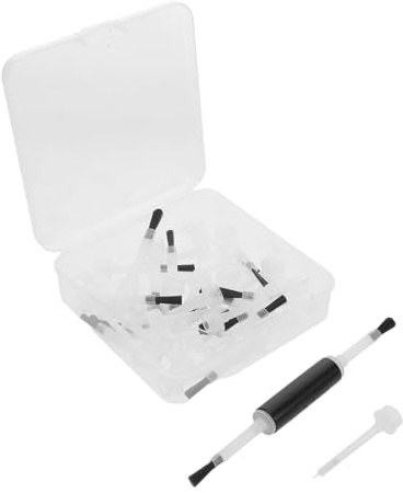 WOONEKY 1 Caja Brocha de Esmalte de Uñas de Repuesto con Mango de Madera Pincel Fino para Gel y Polvo de Inmersión Accesorio para Salón y Manicura Casa
