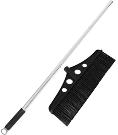 POPETPOP Escoba Grande para Exteriores con Mango Ergonómico Cepillo de Acero Inoxidable y Cerdas Duras Escoba Desmontable para Jardín Garaje Patio y Terraza Barrido y Resistente para