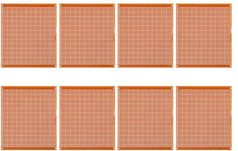 PAMINGONO Lot de 8 Cartes de Circuit Imprimé en Bakélite 15 X 18 CM Plaque PCB Simple Face Trous de Fixation Carte d'Essai Polyvalente pour Projets Électroniques et Prototypage DIY