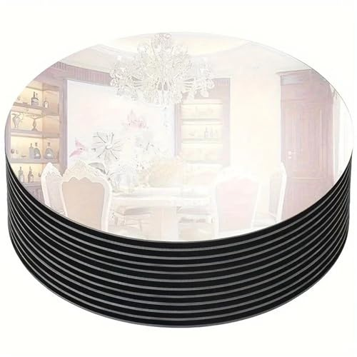 Centrotavola rotondo a specchio, 10 pezzi, specchio rotondo in acrilico, centro tavolo adatto per matrimoni, baby shower, feste e decorazioni natalizie per artigianato, tavoli di nozze (40 cm)