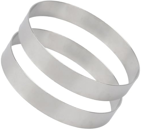 CORHAD 2 Piezas Molde Redondo de Acero Inoxidable para Pizza y Panqueques Anillo de Pastelería de 20 CM X 2 CM Utensilios de Cocina para Hornear y Repostería Herramienta Práctica para