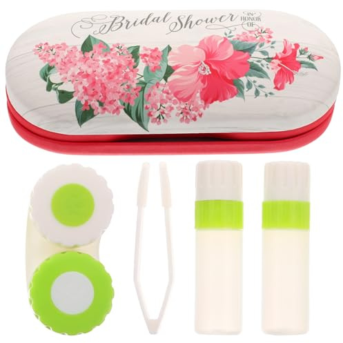 DOITOOL Custodia Portatile Tessuto Doppia e Floccato Pu Occhiali in per Rossa, Design Due per Occhiali e Accessori, per Viaggi All'aperto