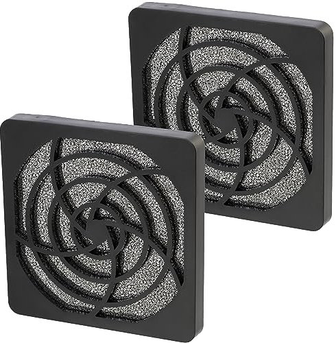 AERZETIX: 2 x svart skyddsgaller C15118 92 x 92 mm ventilationsfilter 30 ppi damm för datorväska fläkt PC