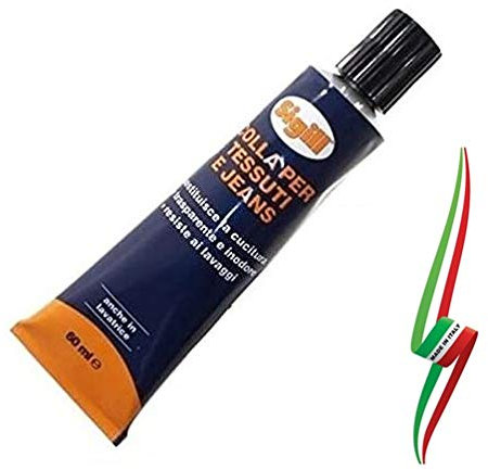 COLLA X TESSUTI E JEANS TRASPARENTE INODORE RESISTENTE LAVATRICE SIGILL ITALY