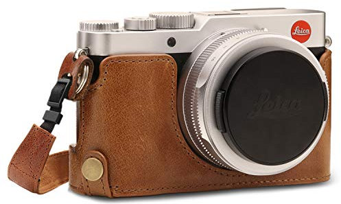 MegaGear para Leica D-Lux 7, D-Lux 8 Estuche Ever Ready, Media Funda, Estuche de Base, Funda de Pronto Uso de Cuero auténtico
