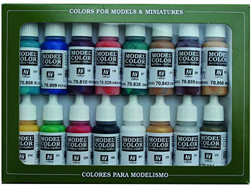 Vallejo 16 Color Medieval Paint Set (16 x 0.6 fl oz)