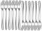 HaWare Lot de 12 fourchettes de table en acier inoxydable avec poignée martelée, grandes fourchettes élégantes pour la maison/fête/restaurant, polies brillantes et bords lisses, passent au