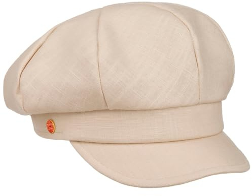 Mayser Antje Light Leinen Ballonmütze Newsboy Cap Leinencap Sommercap Damencap Damen - Made in the EU mit Schirm, Futter Sommer Frühling-Sommer