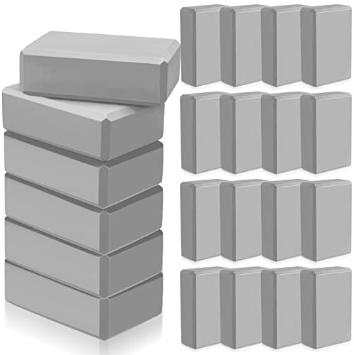 Outus 20 Pcs Yoga Blocks Bulk 9 x 6 x 3 Inch High Density Bricks to Improve Strength Flexibility Balance Soft Non Slip Gymnastic Blocks for Yoga Sports(Gray)