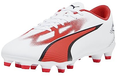PUMA Herren Ultra Play Firm, Artificial Ground Soccer Cleats Sneaker, White Black-fire Orchid, 44.5 EU