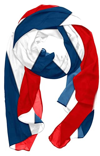 VBFOFBV Weiche Chiffon Schals Tücher Wraps für Kleider Damen Accessoires,Blauer roter weißer Streifen moderne Kunst