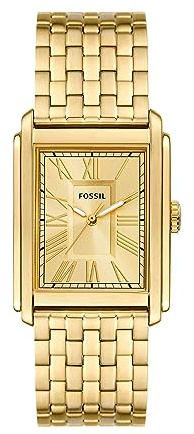 Fossil Men's Watch, Carraway Quartz Stainless Steel Three-Hand Watch for Men, Color: Gold