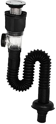 LOVIVER Tuyau de vidange d'évier de cuisine Tube Lavabo Tuyau d'eau usée avec couvercle d'étanchéité Filtre de vidange Tuyau d'égout pour évier de cuisine