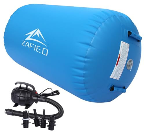 Air Rolle Turnen, Air Roll Aufblasbare Air Barrel Gymnastik Yoga Rolle mit Luftpumpe Tumbling Matten Trainingsmatte Gymnastikmatte Fitnessrolle