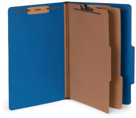 Blue Summit Klassifizierungsmappen, Akten Hängemappen Register, legale Größe, 2 Trennblätter, dunkelblau, 10 Stück