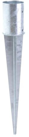 Aqbau® Support de poteau rond, douille à enfoncer, douilles de sol pour poteaux en bois, douille de sol, ancrage au sol en métal galvanisé (diamètre intérieur : 80 mm)