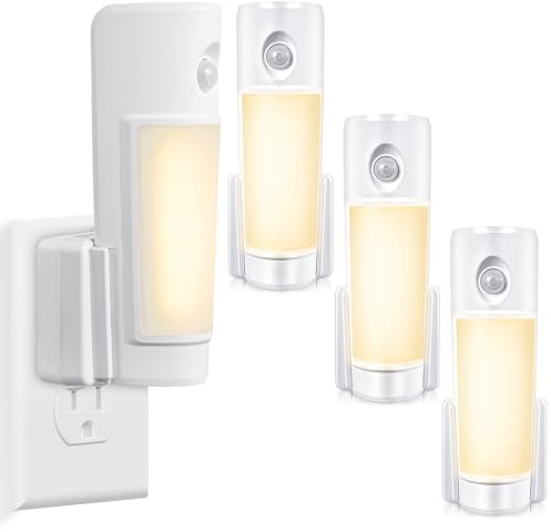 Enhon 3 Pack 4 in 1 Emergency Lights for Home Power Failure, Rechargeable LED Flashlight Plug in Wall, Automatic Turn On Power Outage Night Light with Motion Sensor for Hurricane Preparedness Items