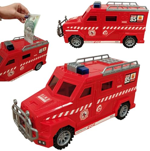 COIL Elektrische Spardose für Kinder - Geldzähler Spardose, Sicherer Geldautomat mit Passwort, Ökologisches ABS-Material, Automatische Geldrolle, Große Kapazität, Elektronische Spardose (Rot)