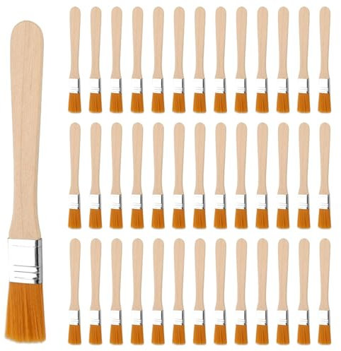 40 Stück Kleine Pinsel Borstenpinsel Set 13.5cm Flachpinsel Lackierpinsel Malerpinsel Pinsel Lack Fensterpinsel mit Holzgriff für Pinsel Farben Kunst Malerbedarf Lacke Malerei DIY Streichen von Wänden