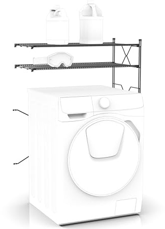 wi.sy Scaffalatura Lavatrice in Metallo 120x80 cm, Modulo Aggiuntivo per Scaffale Garage, Scaffali in Metallo Leggero e Robusto con Sistema di Aggancio Brevettato Made in Italy
