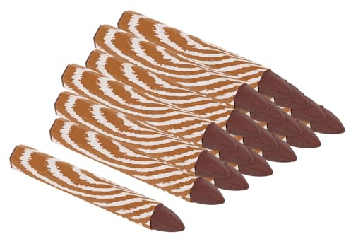 PATIKIL Lumber Marking Crayons, 18 Pack 4x0.55 Hex Wax Tire Marker Crayons Light Brown