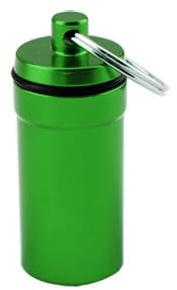 Hrlace Aluminium-Pillendose mit Schlüsselanhänger wasserdichte Reisen Medizinflasche Metal Pillenbox Tragbare Pillendose Vitaminbehälter Pillen-Organizer Klein Tablettenbox für Outdoor-Reisen