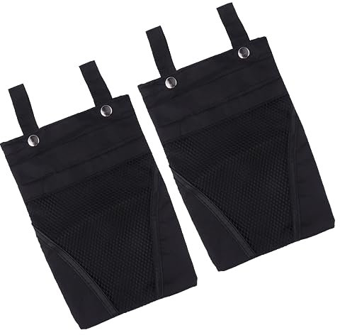 BCOATH 2stücke Hängetasche Schwarz Für Fahrrad Korb-hängetasche Mit Schnappverschluss Multi-Taschen-Design Praktisch Für Roller Und Elektromobil Waschbar Und Wiederverwendbar