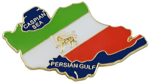 Broche de solapa de metal con diseño del mar Caspio, 2 x 3,2 cm, 10 unidades, pinturas con bandera de Irán para hombre y mujer