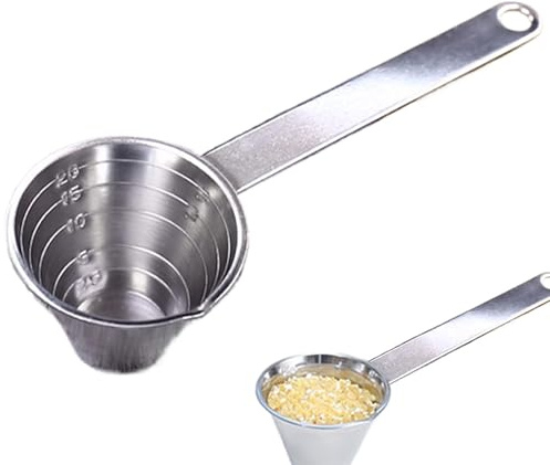 Cuchara de madera con escamas - cuchara medidora de acero, cuchara medidora pequeña de gramos de metal | Cuchara medidora ligera y duradera para condimentos, harina y café, herramienta de cocina multi