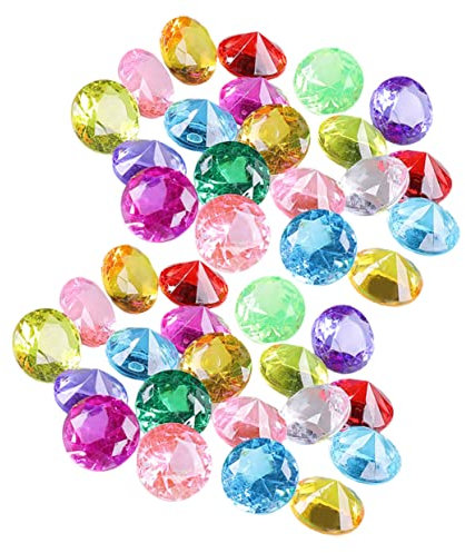 WESIEVYA Pool Diving Gem Toy Set 60pcs Acrylic Diamonds Sensory Swim Toys Kids Pool Gems Ages 4-8 Party Decorations