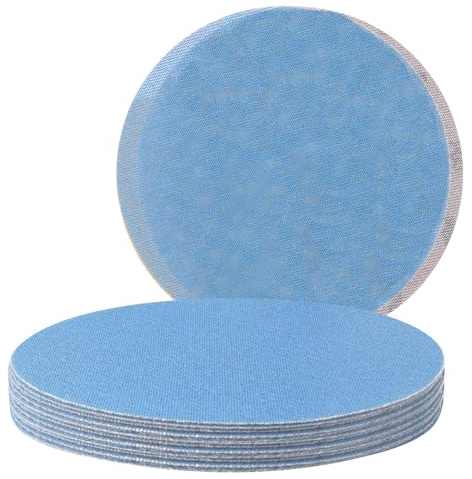 FASTPLUS 10 Disques à Poncer 225 mm, Grain 120, Maille Bleue Céramique | Disques à Poncer 225 mm en Maille Ouverte, Anti-encrassement, pour un Ponçage Propre du Bois, Meuble et Carrosserie