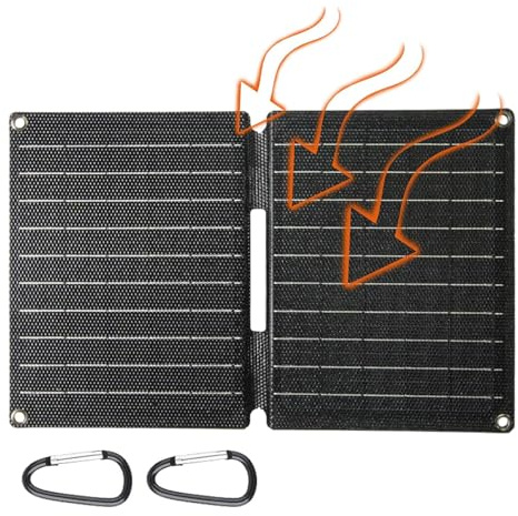 Hiemible Chargeur Solaire Panneau - Portable Énergie Solaire,Chargeur de Station Générateur pour Randonnée Survie Téléphone Camping Sac à Dos