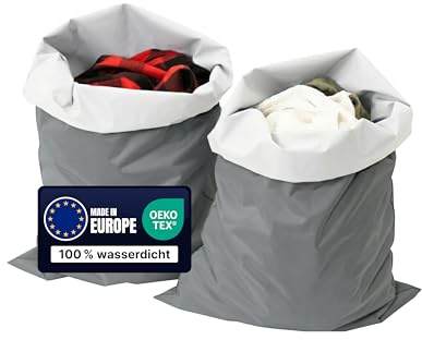 Cover Solutions® Wäschesack Reise 2er Set | wasserdicht auch an den Nähten dank Spezial-Schweißverfahren | PVC-frei, atmungsaktiv & mit Klickverschluss | Öko-Tex zertifiziert & Made in Europe