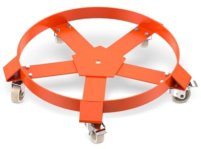 Fassroller, Transportroller für 210 Liter Metallfass Fass, Tragkraft 570kg, Fassdurchmesser 60cm, Fasswagen mit 5 Universalrädern, Metall Rollbrett