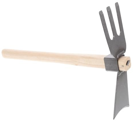 UPKOCH Azada Doble Cabeza Ligera con Mango de Madera Ergonómico Herramienta de Jardinería para Deshierbe y Huertos y Flores