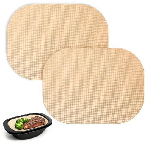 Carta Forno per Friggitrice ad Aria, Tappetino da Forno Riutilizzabile e Antiaderente, Tappetino da Forno in Silicone Antiscivolo Tappeto da Cucina per Varoma TM7, Lavabile in Lavastoviglie